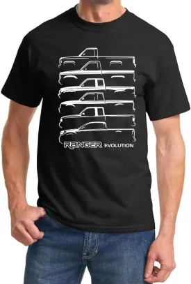 1983-2024 Ford Ranger Pickup Truck Evolution Classic Design Tshirt