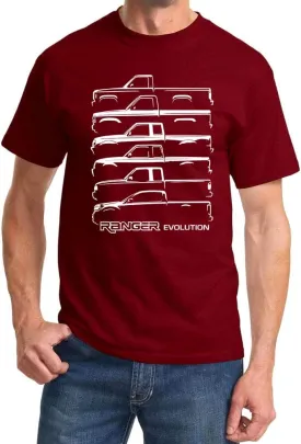 1983-2024 Ford Ranger Pickup Truck Evolution Classic Design Tshirt