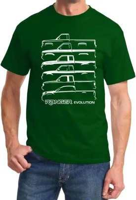 1983-2024 Ford Ranger Pickup Truck Evolution Classic Design Tshirt