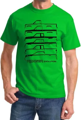 1983-2024 Ford Ranger Pickup Truck Evolution Classic Design Tshirt