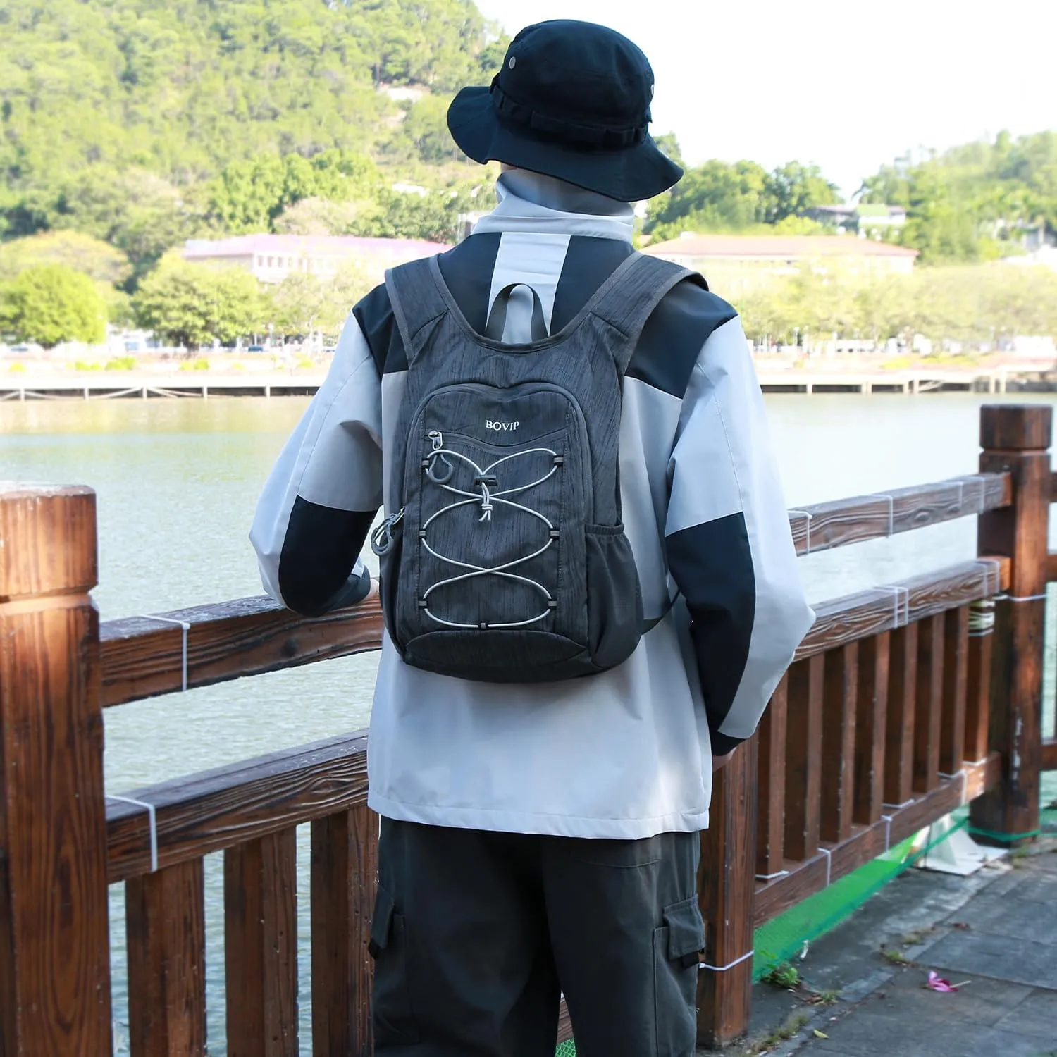 20L Hiking Backpack Lightweight Packable Hiking Daypack Small Travel Outdoor Foldable Shoulder Bag Black