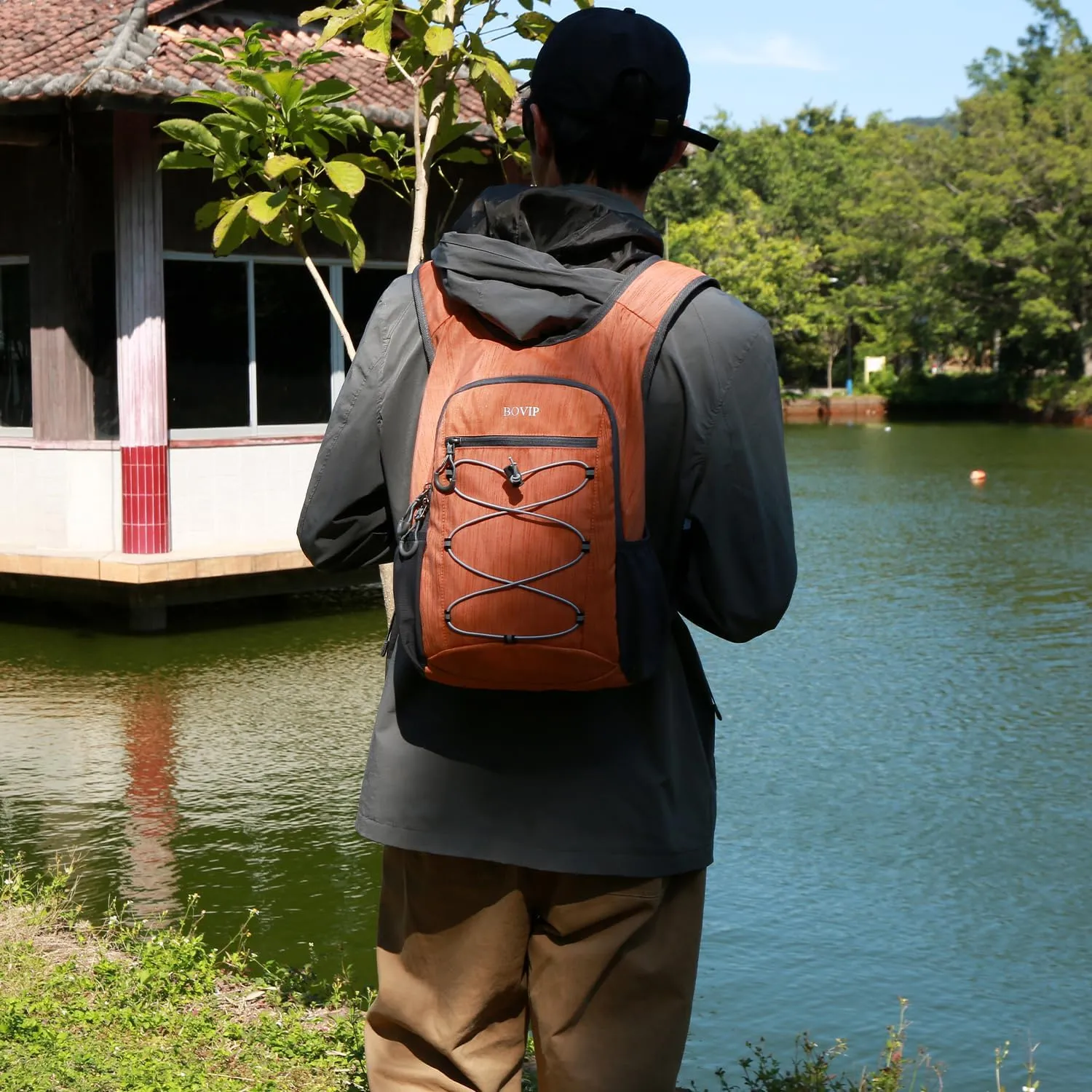 20L Hiking Backpack Lightweight Packable Hiking Daypack Small Travel Outdoor Foldable Shoulder Bag Orange