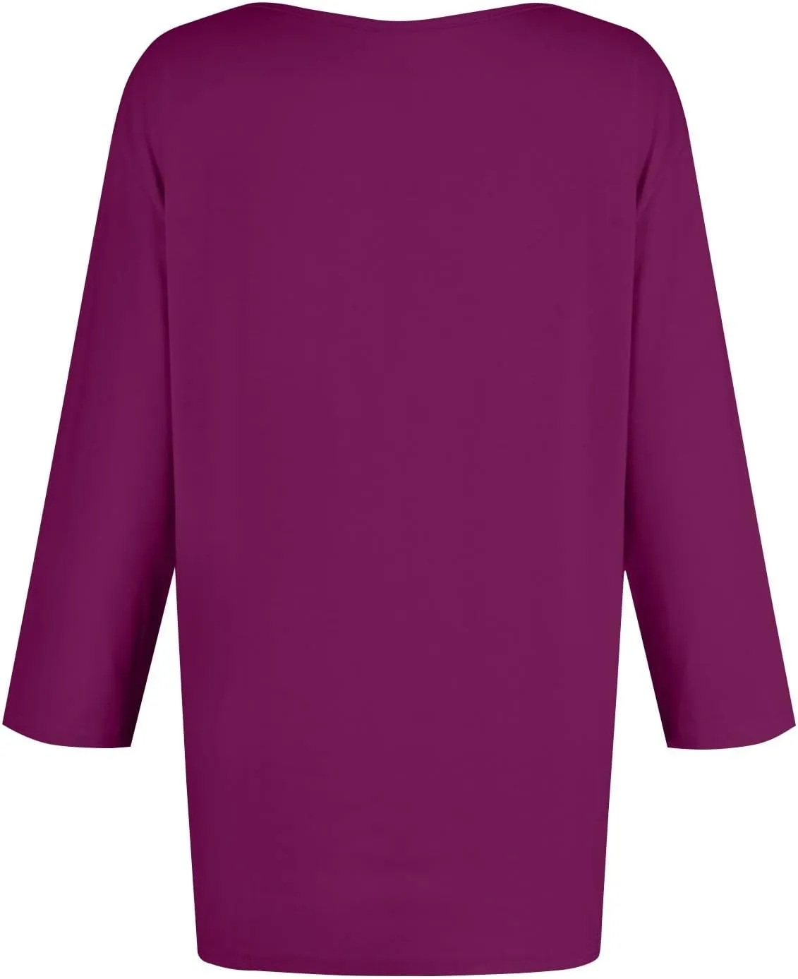 3/4 Length Sleeve Womens Tops Casual Loose Fit Crewneck T Shirts Cute Solid Three Quarter Length Tunic Tops