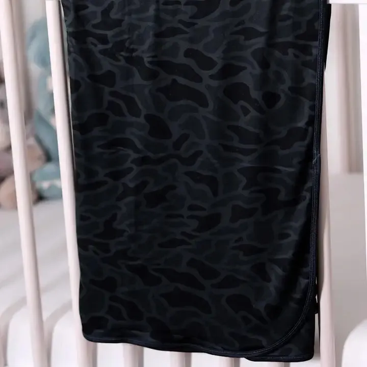 Baby Swaddle Blanket Black Camo