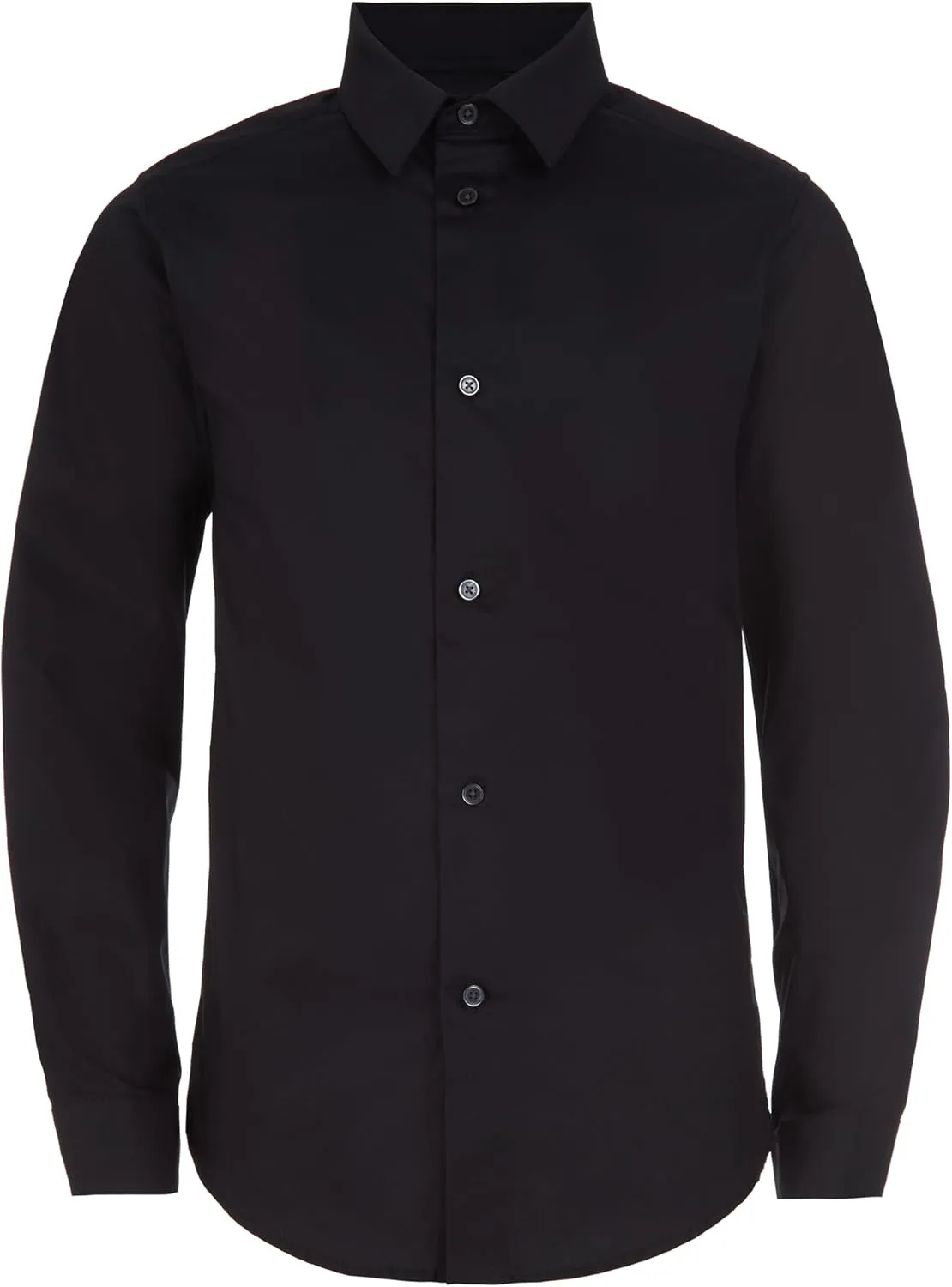 Calvin Klein Boys' Long Sleeve Slim Fit Dress Shirt, Button-Down Style with Cuffs & Shirttail Hem