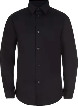 Calvin Klein Boys' Long Sleeve Slim Fit Dress Shirt, Button-Down Style with Cuffs & Shirttail Hem