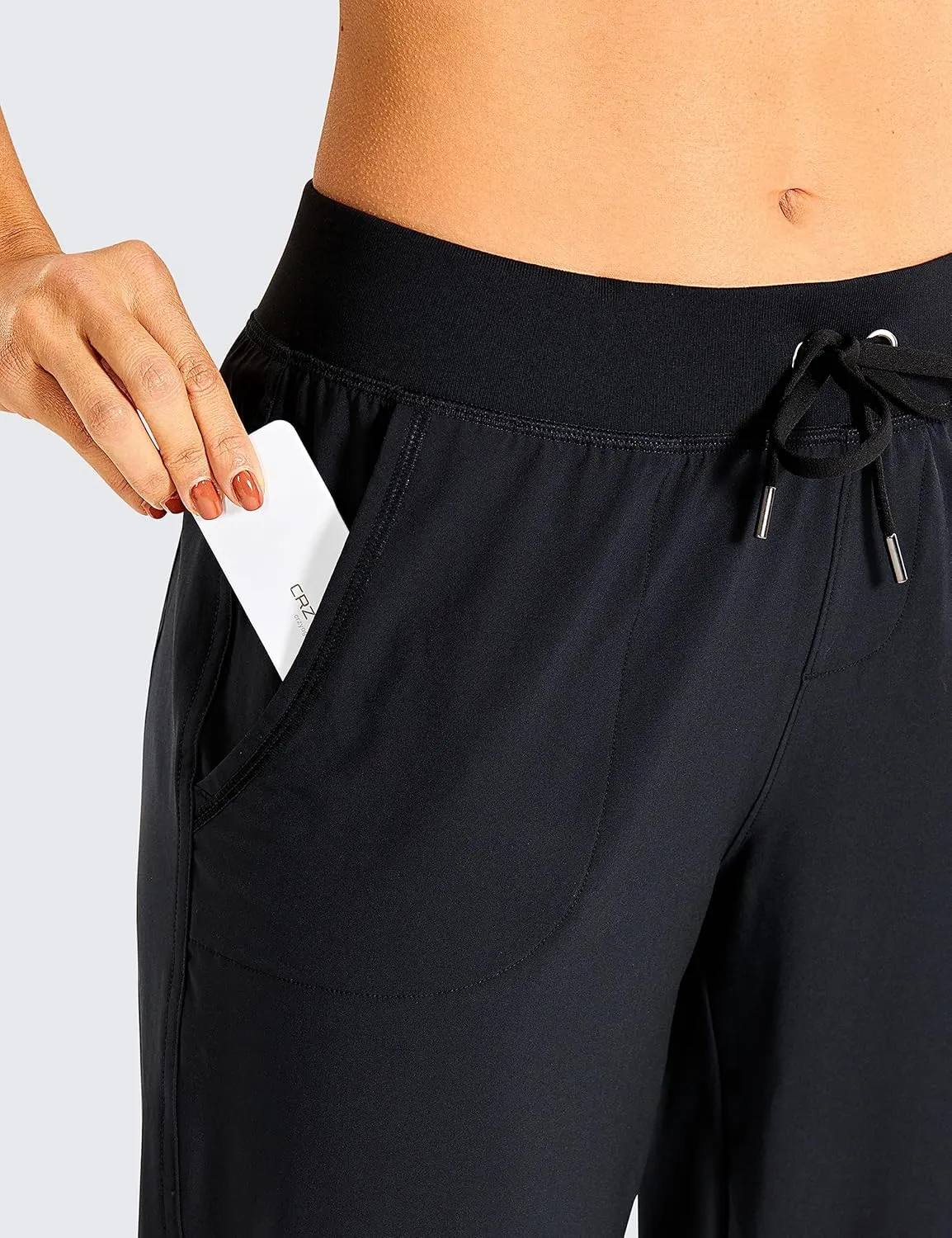 CRZ YOGA Women's Lightweight Workout Joggers 27.5" - Travel Casual Outdoor Running Athletic Track Hiking Pants with Pockets