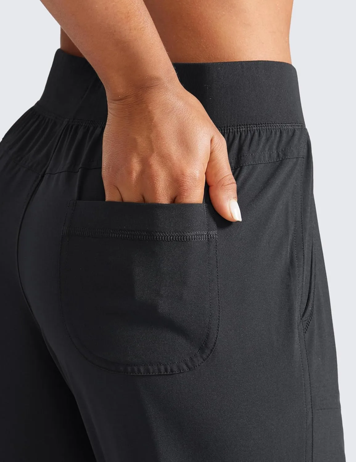 CRZ YOGA Women's Lightweight Workout Joggers 27.5" - Travel Casual Outdoor Running Athletic Track Hiking Pants with Pockets