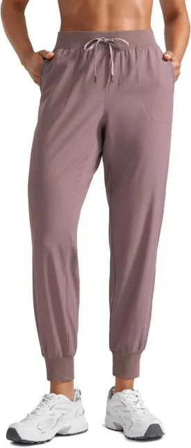 CRZ YOGA Women's Lightweight Workout Joggers 27.5" - Travel Casual Outdoor Running Athletic Track Hiking Pants with Pockets