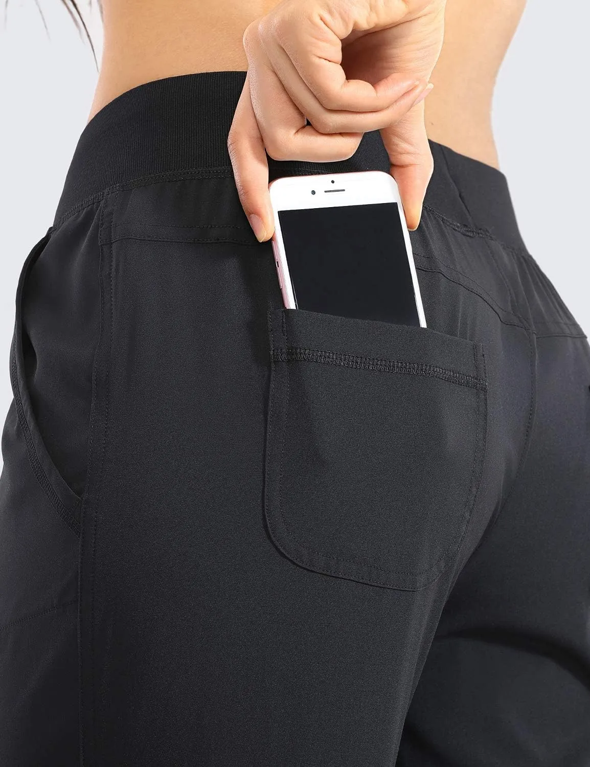 CRZ YOGA Women's Lightweight Workout Joggers 27.5" - Travel Casual Outdoor Running Athletic Track Hiking Pants with Pockets