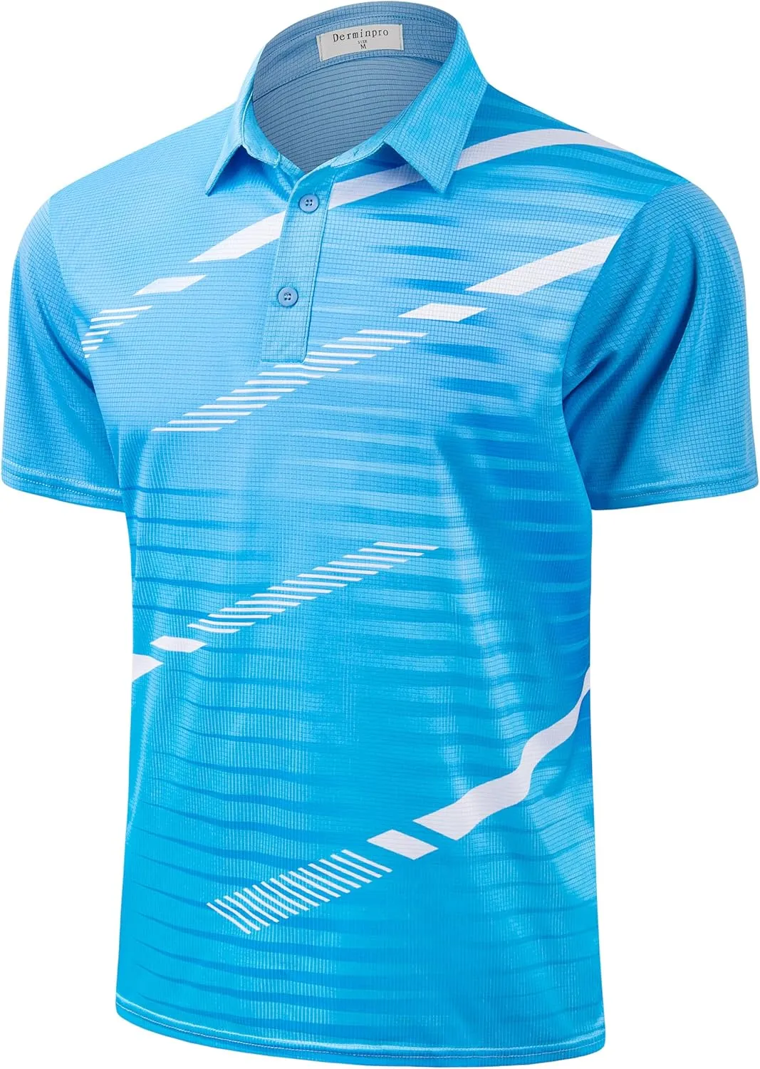 Derminpro Men's Fashion Collared Stretch Fit Casual Short Sleeve Quick Dry Golf Polo Shirts