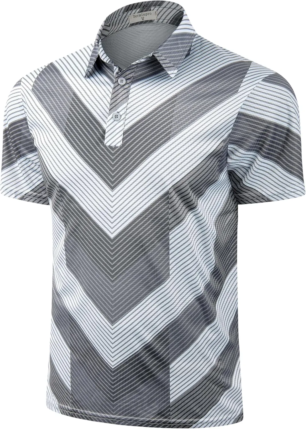 Derminpro Men's Fashion Collared Stretch Fit Casual Short Sleeve Quick Dry Golf Polo Shirts