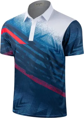 Derminpro Men's Fashion Collared Stretch Fit Casual Short Sleeve Quick Dry Golf Polo Shirts