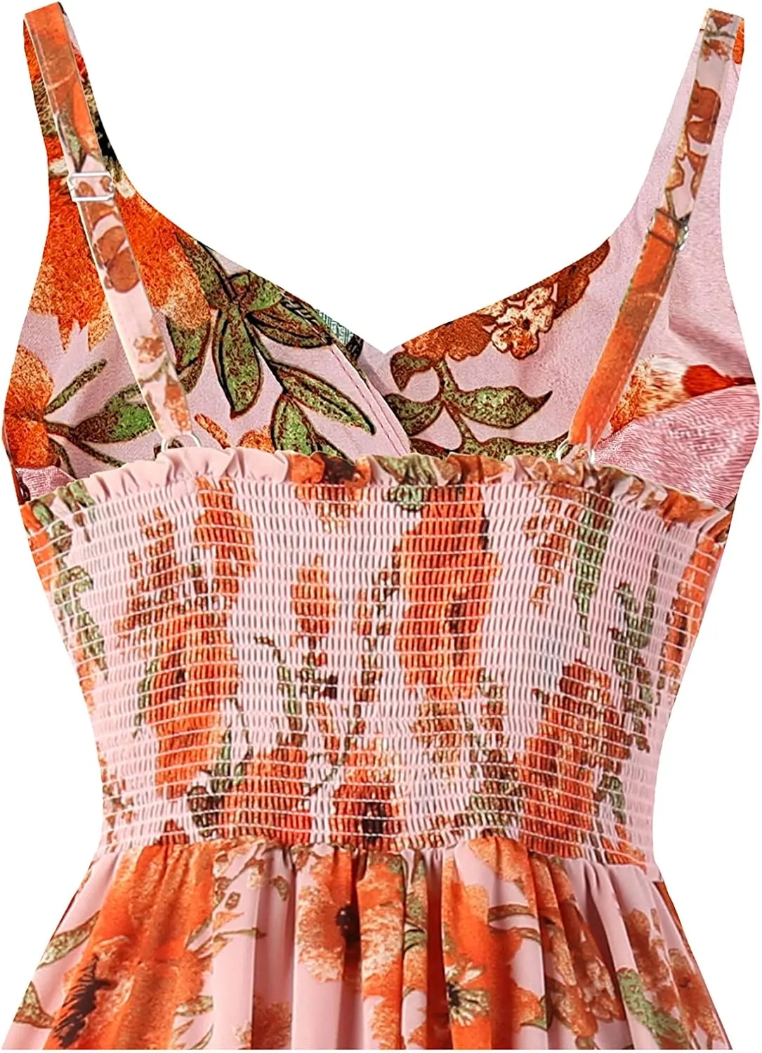 Dressever Summer Cocktail Dress V-Neck Adjustable Spaghetti Strap Chiffon Sundress