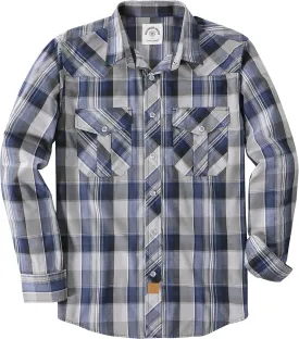 Dubinik Pearl Snap Shirts for Men Long Sleeve Western Shirts for Men Vintage Casual Plaid Shirt Cowboy Shirts for Men