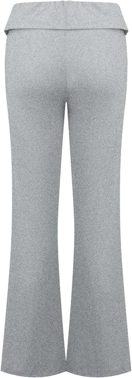 fanmpghleoo Flare Yoga Pants for Women Low Rise Foldover Flare Leggings Stretchy Fold Over Yoga Pants Gym Workout Leggings