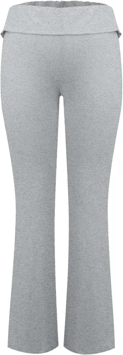 fanmpghleoo Flare Yoga Pants for Women Low Rise Foldover Flare Leggings Stretchy Fold Over Yoga Pants Gym Workout Leggings