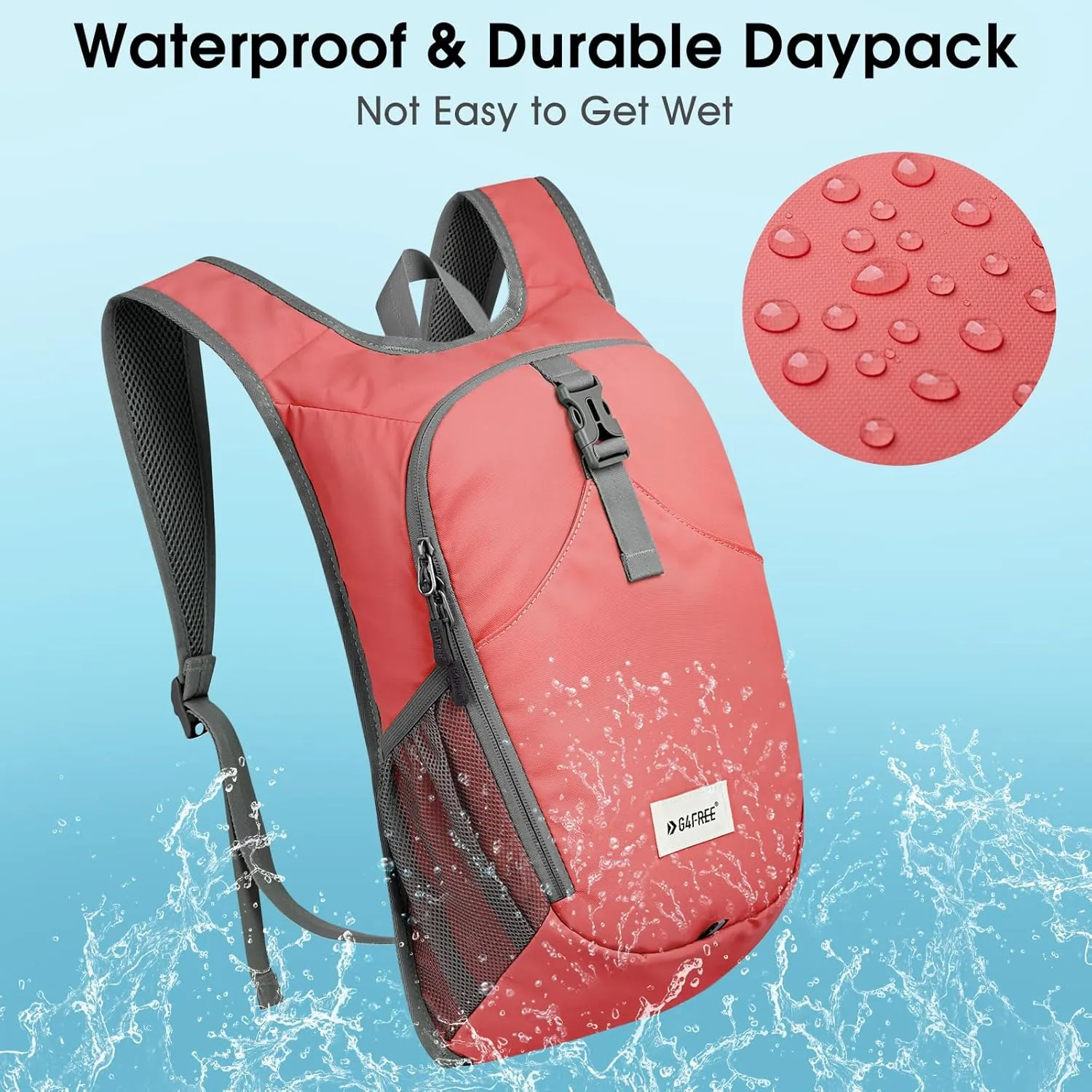 G4Free 10L Hiking Backpack, Lightweight Small Hiking Daypack Outdoor Travel Foldable Shoulder Bag