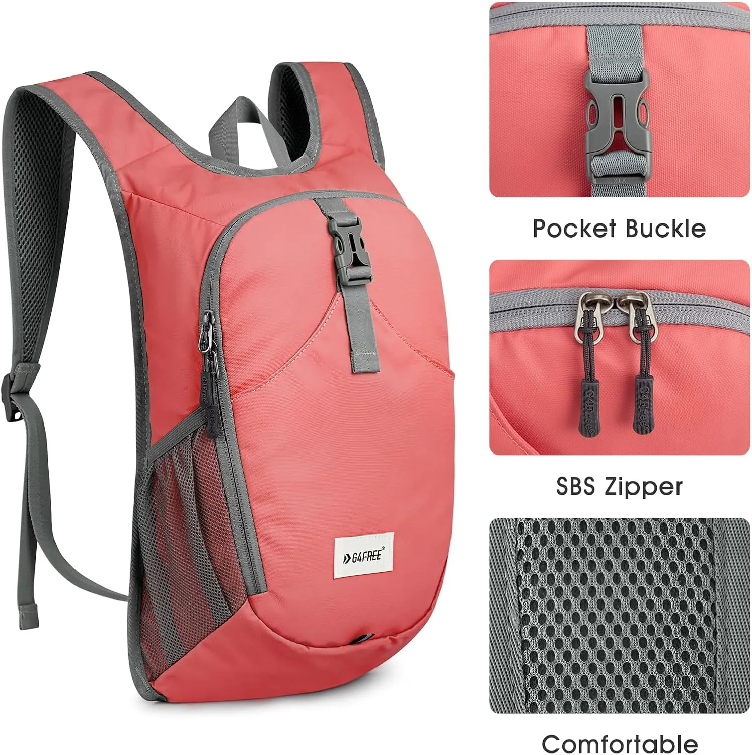 G4Free 10L Hiking Backpack, Lightweight Small Hiking Daypack Outdoor Travel Foldable Shoulder Bag