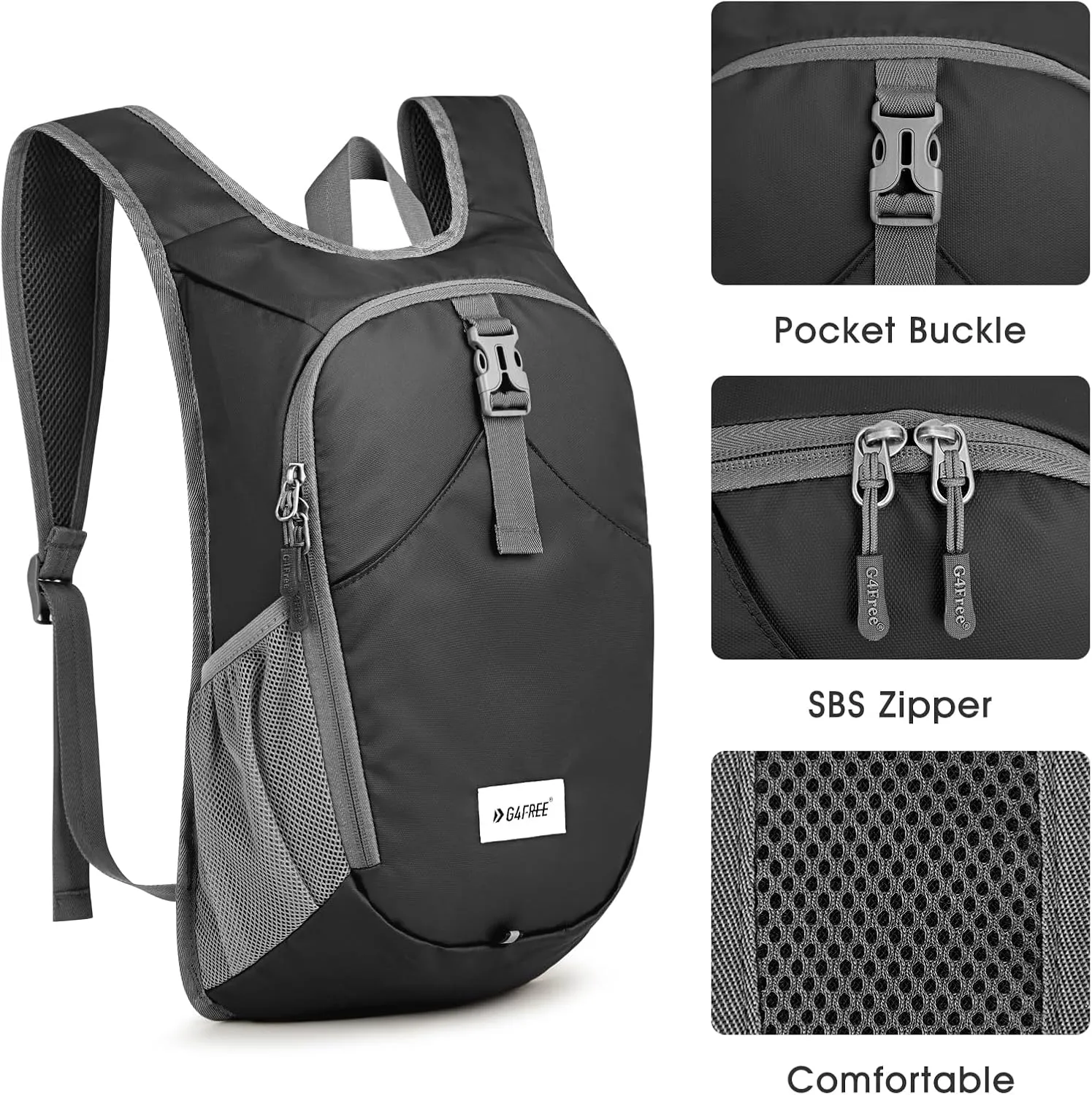 G4Free 10L Hiking Backpack, Lightweight Small Hiking Daypack Small Outdoor Travel Foldable Shoulder Bag