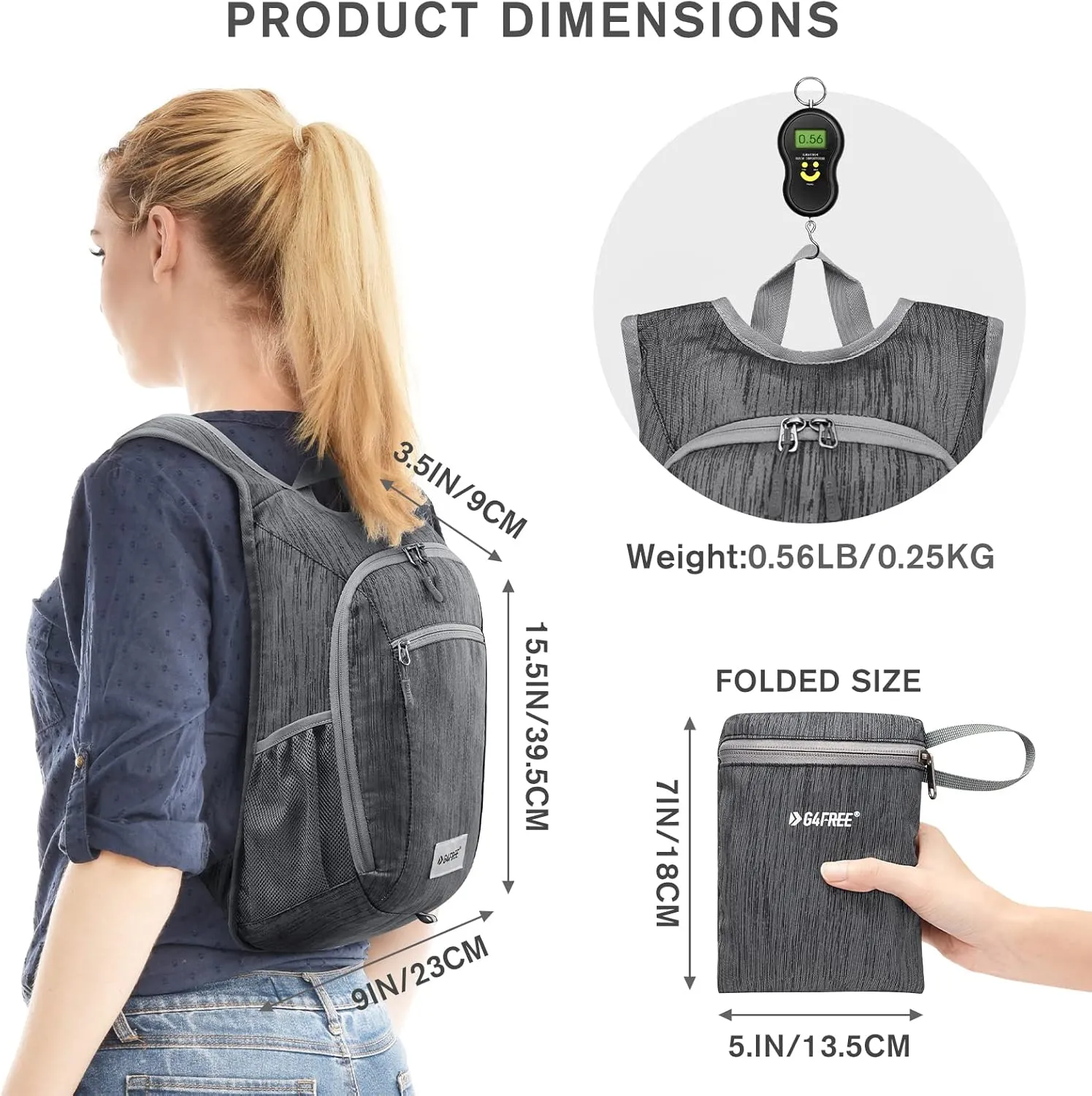 G4Free 10L/15L Hiking Backpack Lightweight Packable Hiking Daypack Small Travel Outdoor Foldable Shoulder Bag