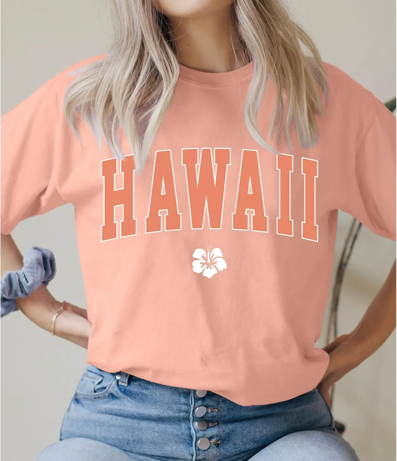 Hawaiian Shirts for Women Oversized Hawaii Graphic Tees for Teen Girls Preppy Aesthetic Shirts Beach T Shirts Tops