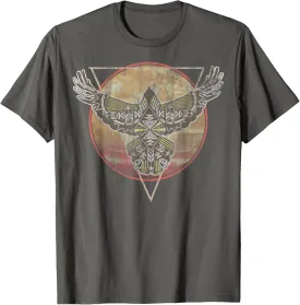 Hawk Geometric Pattern Sunset Vintage T-Shirt