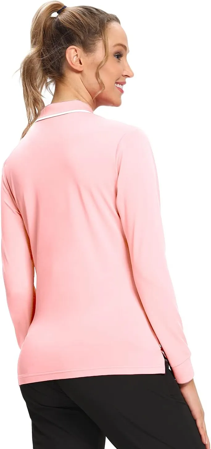 Hiverlay Women Golf Shirts Polo Shirts for Women UPF 50  Lightweight Quick-Dry Collared Tennis Daily Shirts Work Tops