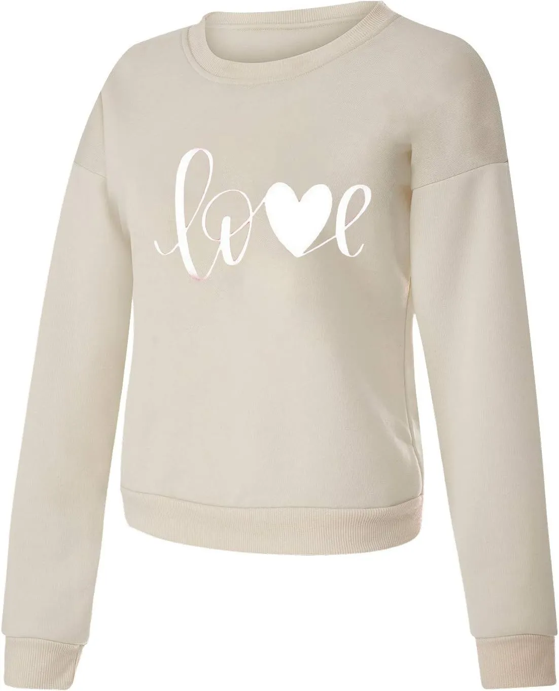 Hoodies for Teen Girls 14-16 Aesthetic Fashion Women's Warm Sweatshirt Casual Long Sleeve O Neck Soft Love