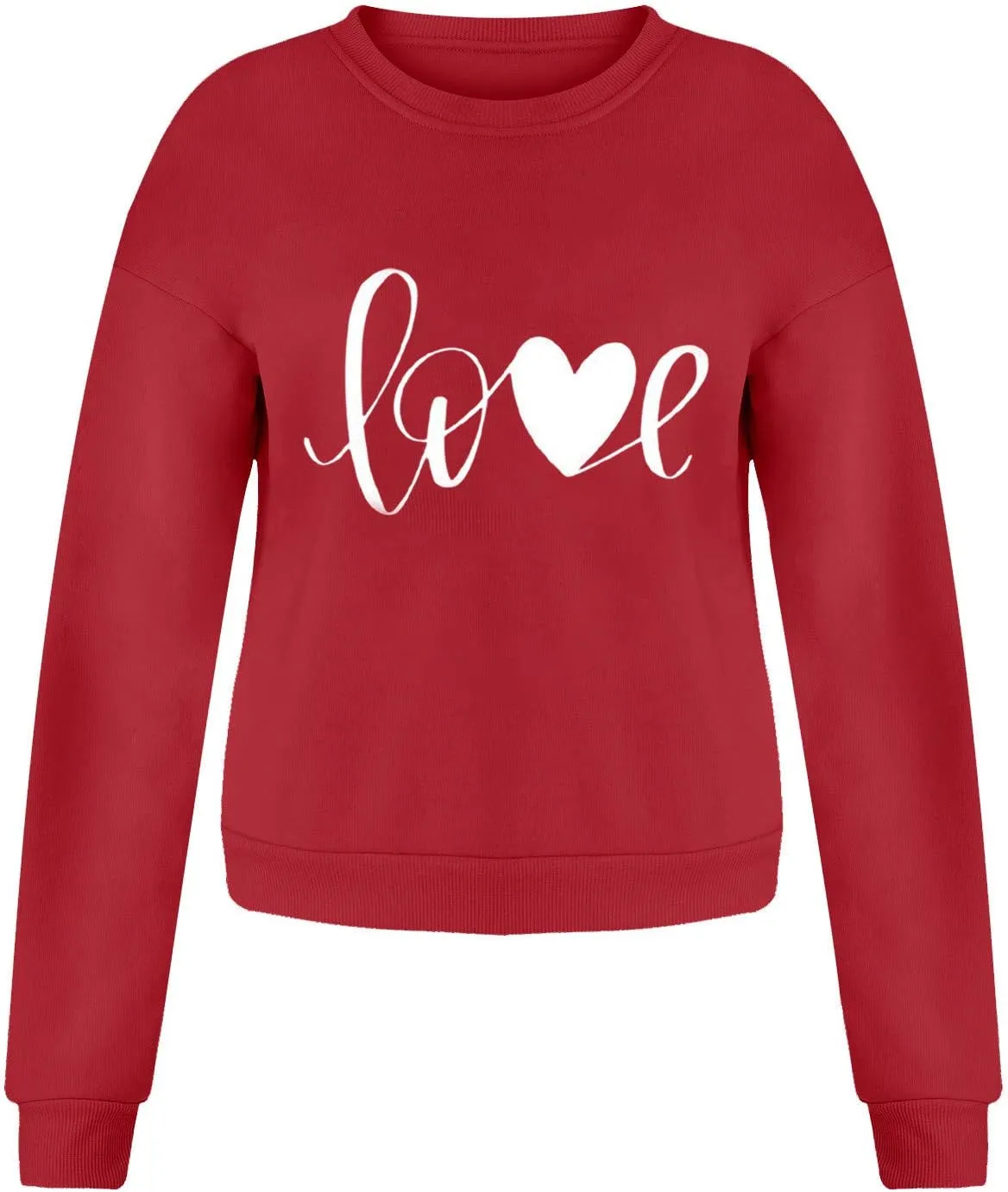 Hoodies for Teen Girls 14-16 Aesthetic Fashion Women's Warm Sweatshirt Casual Long Sleeve O Neck Soft Love
