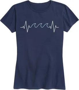 Instant Message - EKG Ocean Waves - Women's Short Sleeve T-Shirt