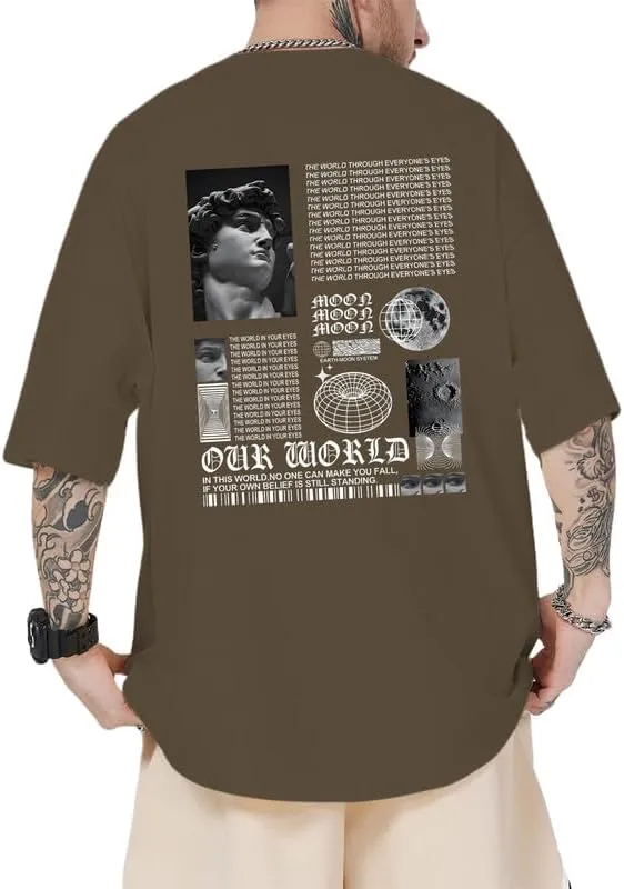 Kelxjia Men Oversized Graphic Tees Vintage Shirts Baggy Y2k Cotton T Shirts Harajuku Streetwear Summer Casual 90s Top Tshirt