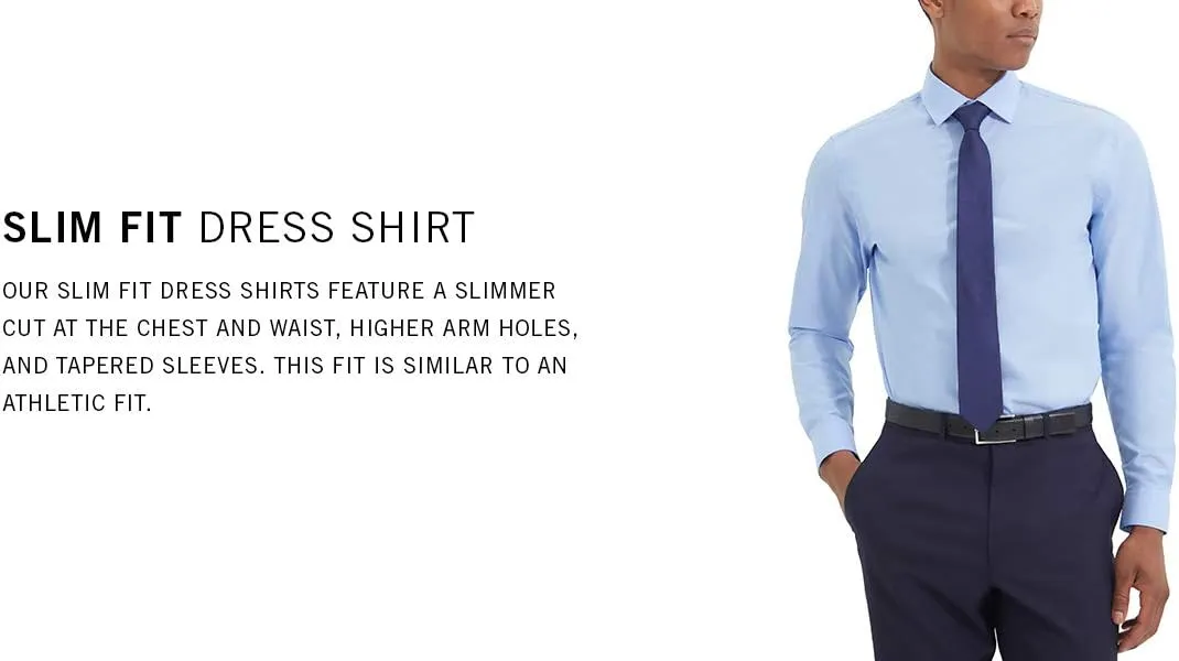 Kenneth Cole Men's Dress Shirt Slim Fit Solid