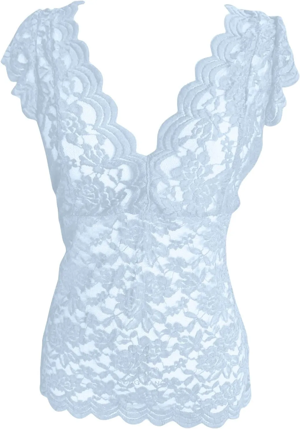 Lastesso Tank Tops Women Trendy Lace Sexy Summer Tops Deep V Neck Sleeveless Slim Fitted Tanks Fashion Going Out Clothes