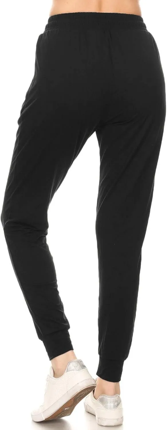 Leggings Depot Women's Jogger Track Cuff Sweatpants with Pockets for Yoga, Workout