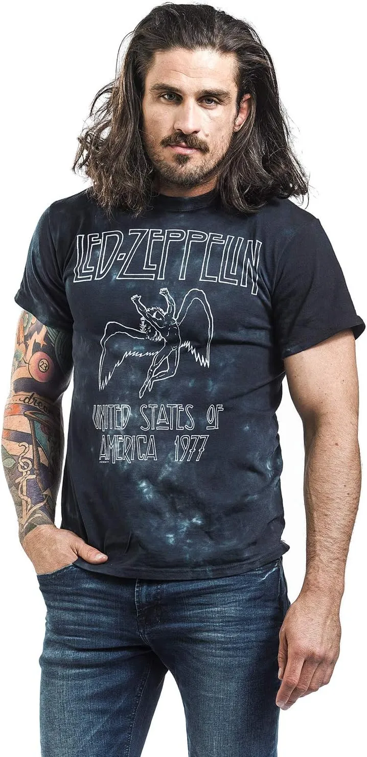 Liquid Blue Men's Led Zeppelin USA Tour '77 T-Shirt
