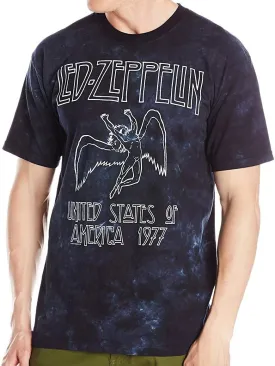 Liquid Blue Men's Led Zeppelin USA Tour 77 Tie Dye Short Sleeve T-Shirt