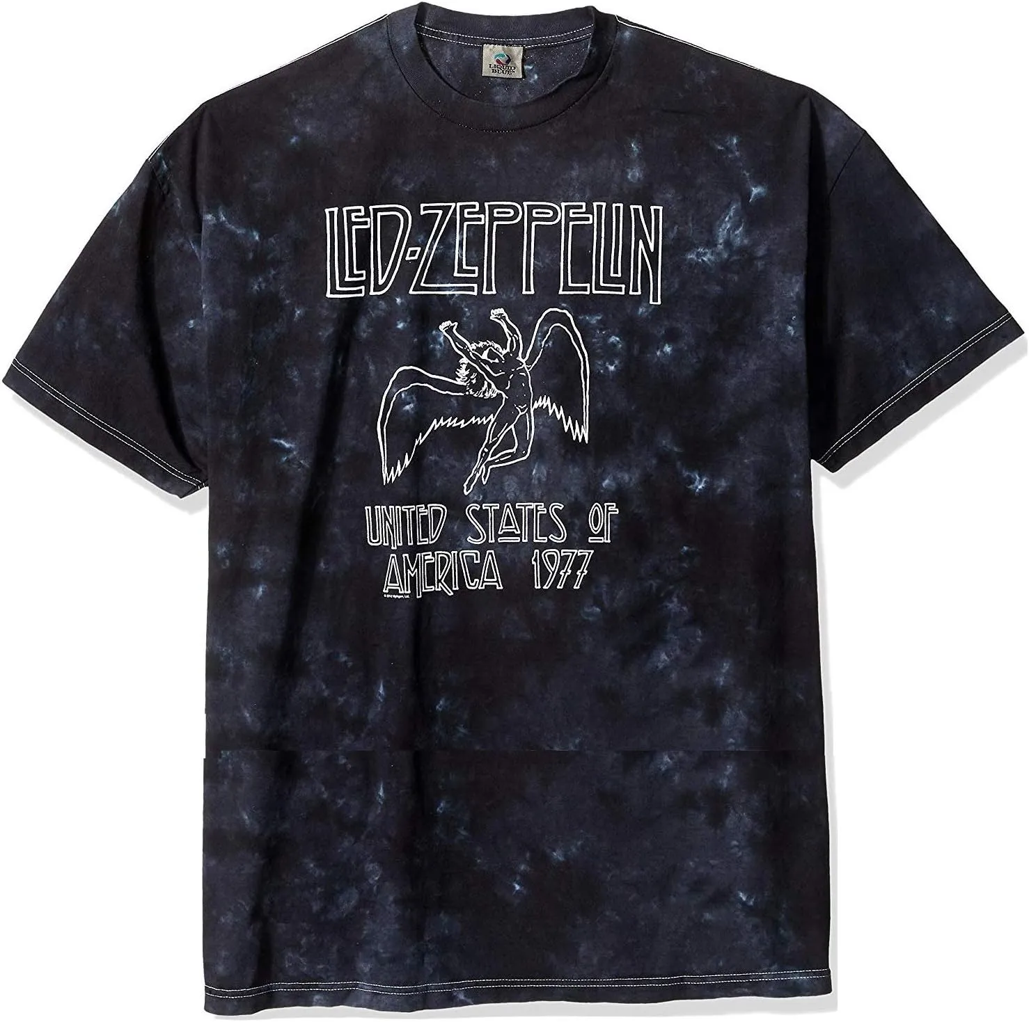 Liquid Blue Men's Led Zeppelin USA Tour 77 Tie Dye Short Sleeve T-Shirt