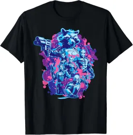 Marvel Guardians of the Galaxy Volume 3 Rocket & Team Space T-Shirt