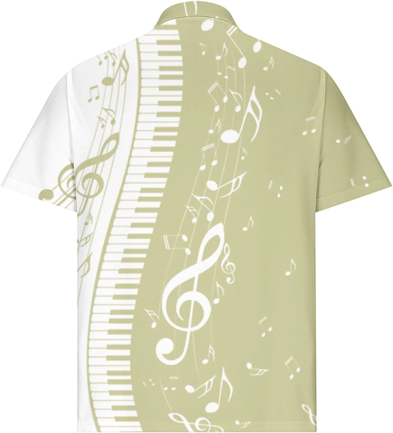 Men Short Sleeve Button Polo Shirts Stylish Casual Piano Music Printed Golf T-Shirt Summer Casual Music Festival Tops