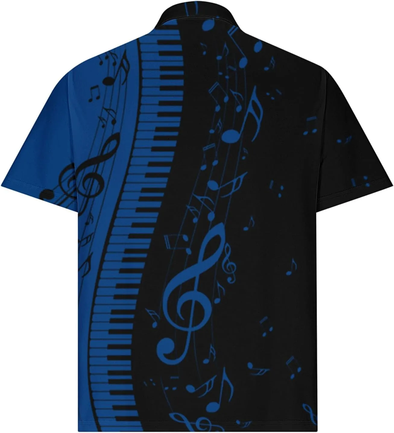 Men Short Sleeve Button Polo Shirts Stylish Casual Piano Music Printed Golf T-Shirt Summer Casual Music Festival Tops