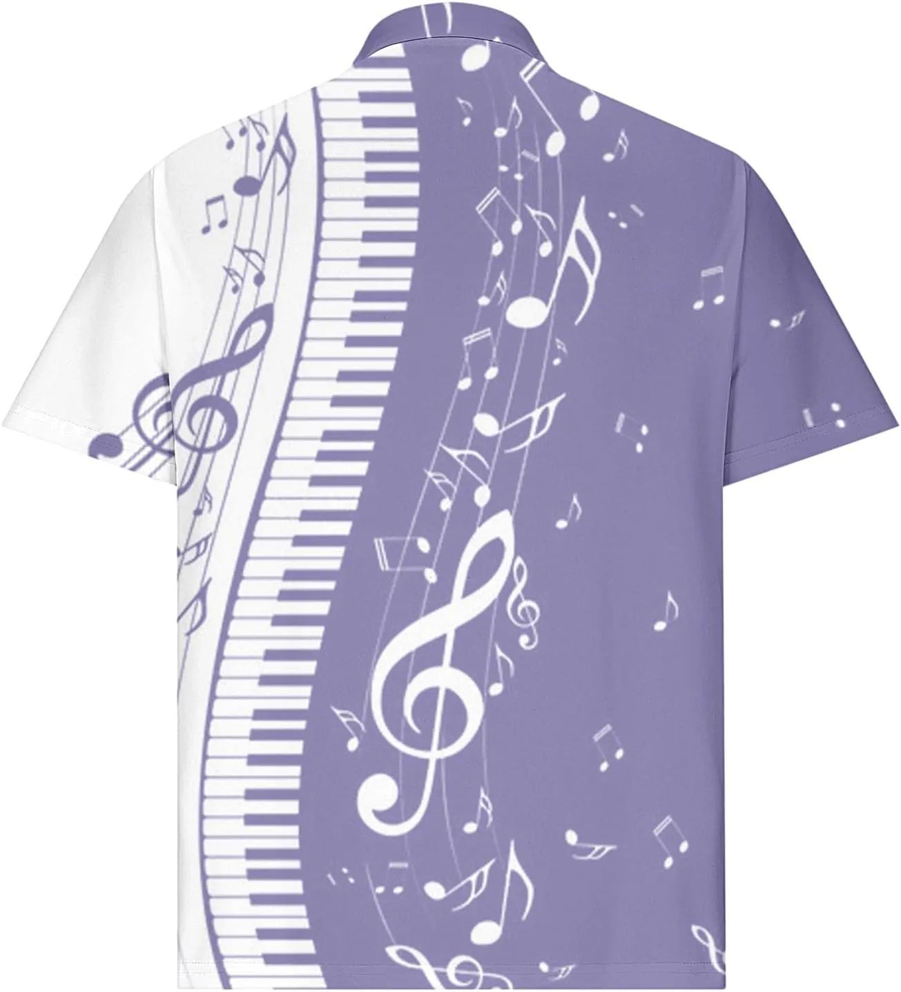 Men Short Sleeve Button Polo Shirts Stylish Casual Piano Music Printed Golf T-Shirt Summer Casual Music Festival Tops