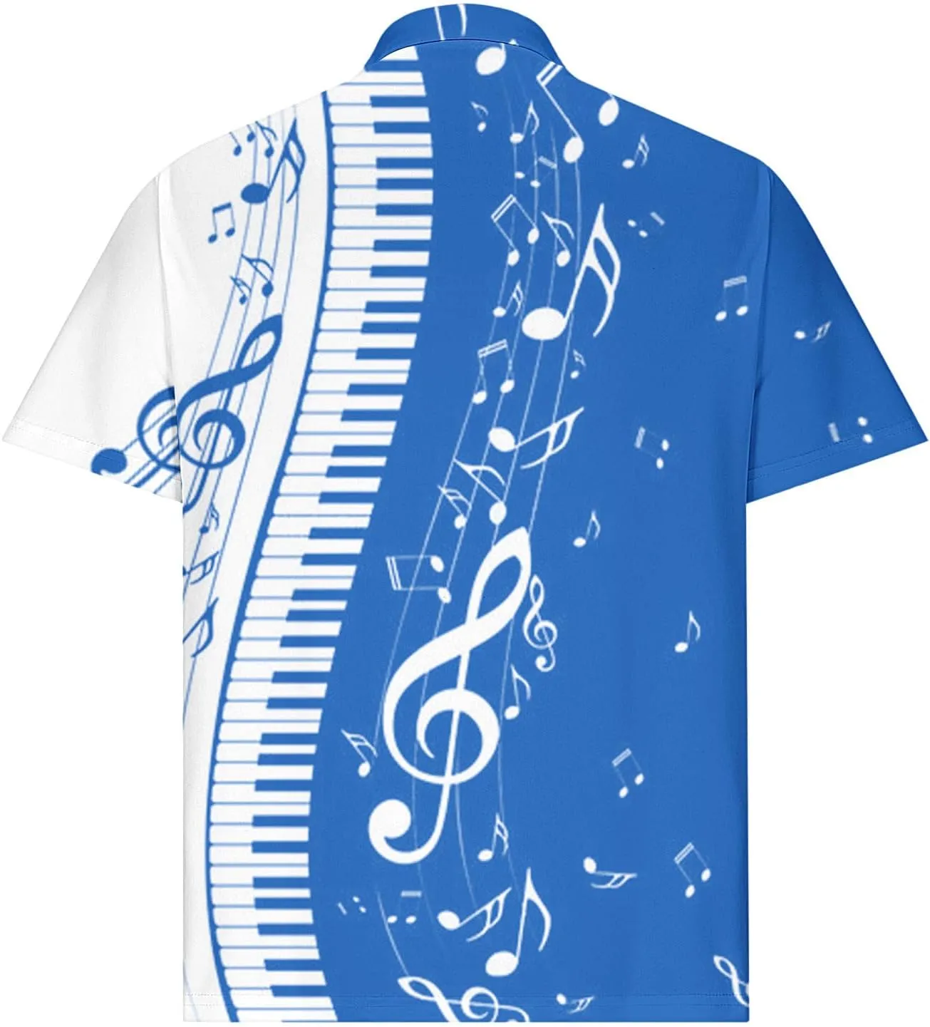 Men Short Sleeve Button Polo Shirts Stylish Casual Piano Music Printed Golf T-Shirt Summer Casual Music Festival Tops