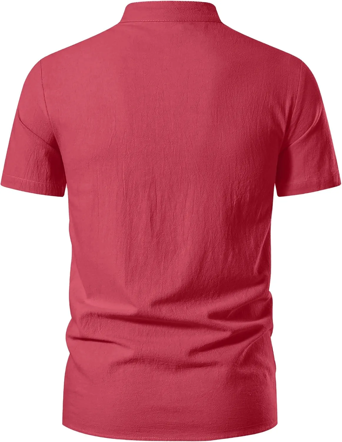 Mens Cotton Linen Shirts Lace Up Short/Long Sleeve Henley Pirate Shirt Casual V Neck for Beach Renaissance Viking Hippie
