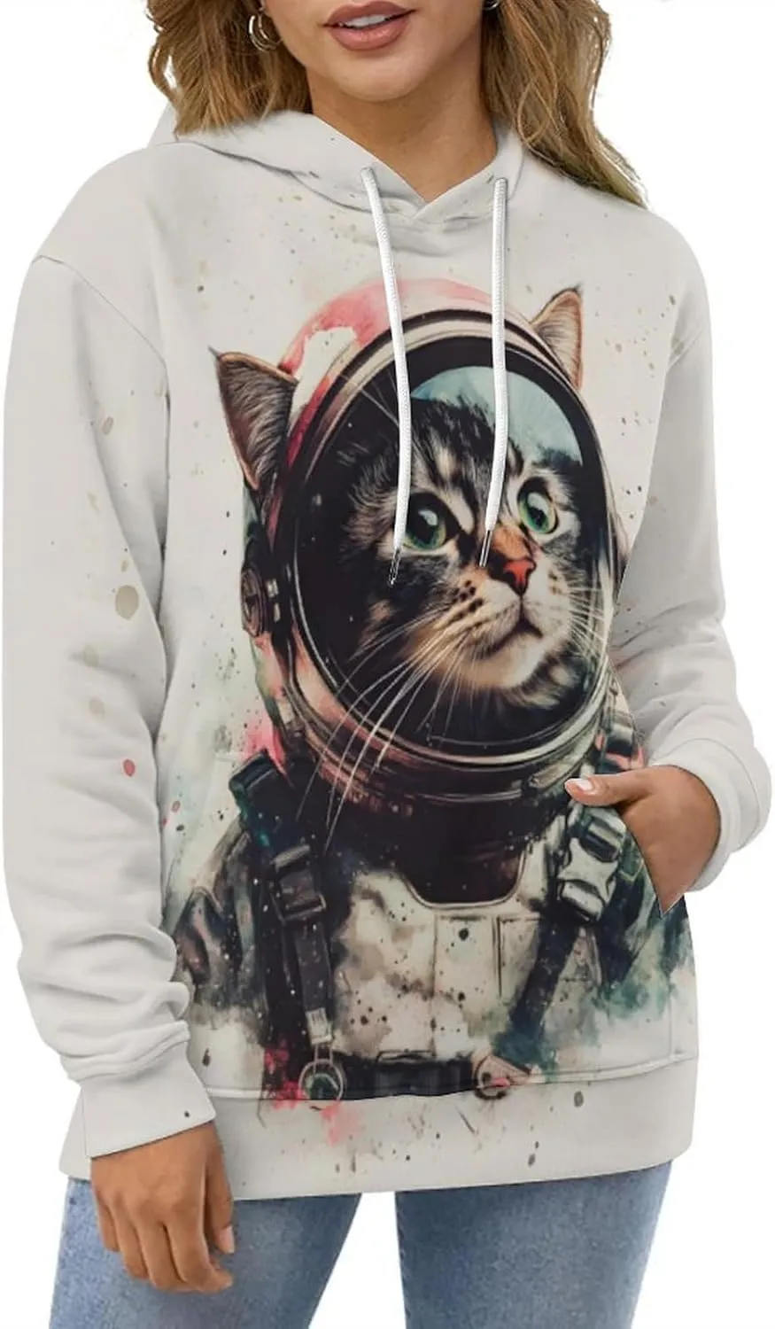 Men's Digital Print Sweatshirts Hooded Top Galaxy Pattern Hoodie