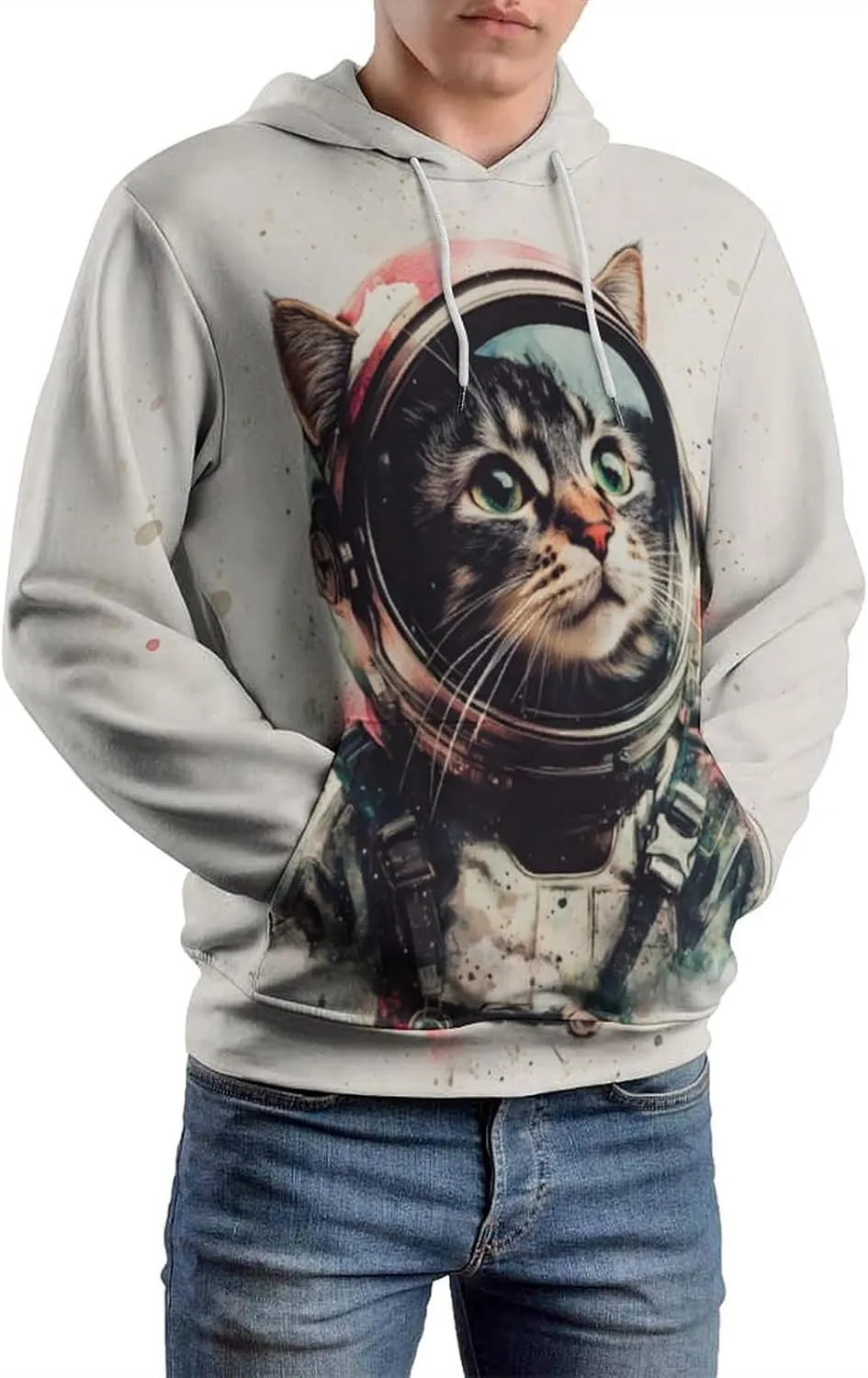 Men's Digital Print Sweatshirts Hooded Top Galaxy Pattern Hoodie