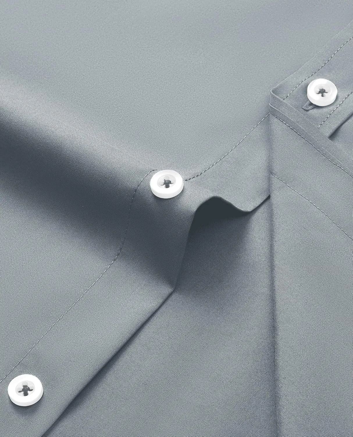 Mens Dress Shirts Wrinkle Free Dress Shirts for Men Long Sleeve Button Down Shirts Banded Collar Shirts