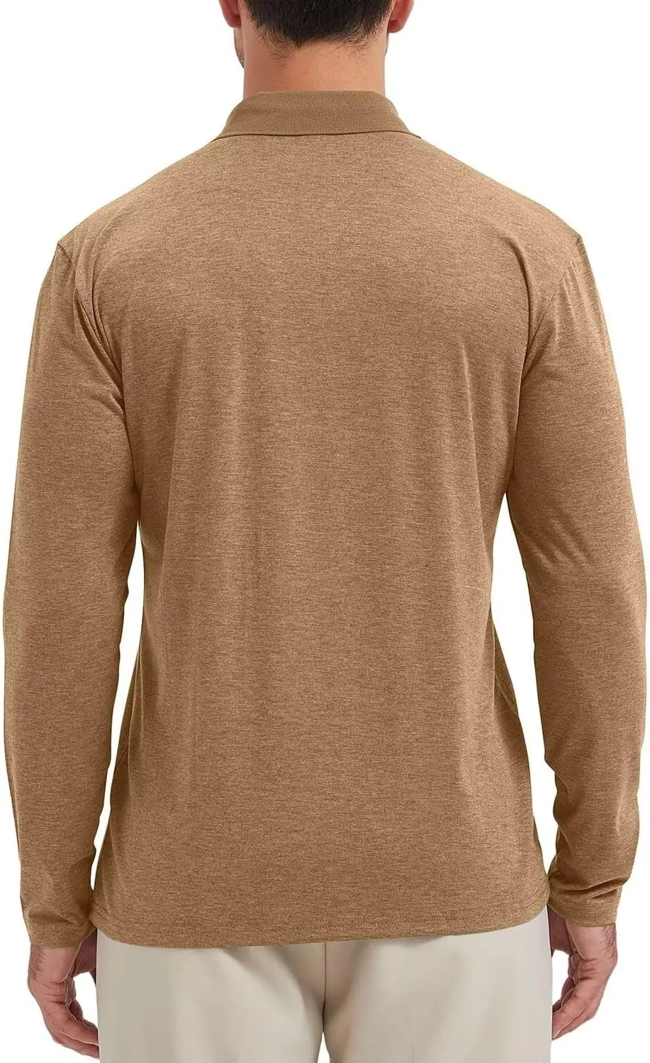 Men's Fashion Polo Shirts Casual Lightweight Long Sleeve Button Shirt with Pocket
