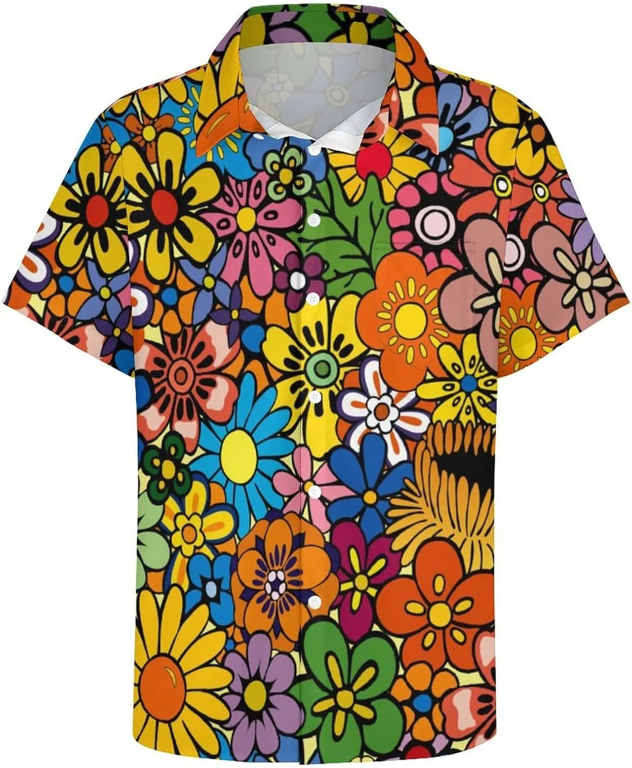 Mens Hawaiian Shirt Casual Button Down Short Sleeve Tropical Beach Holiday Aloha Party Shirt for Men Funny
