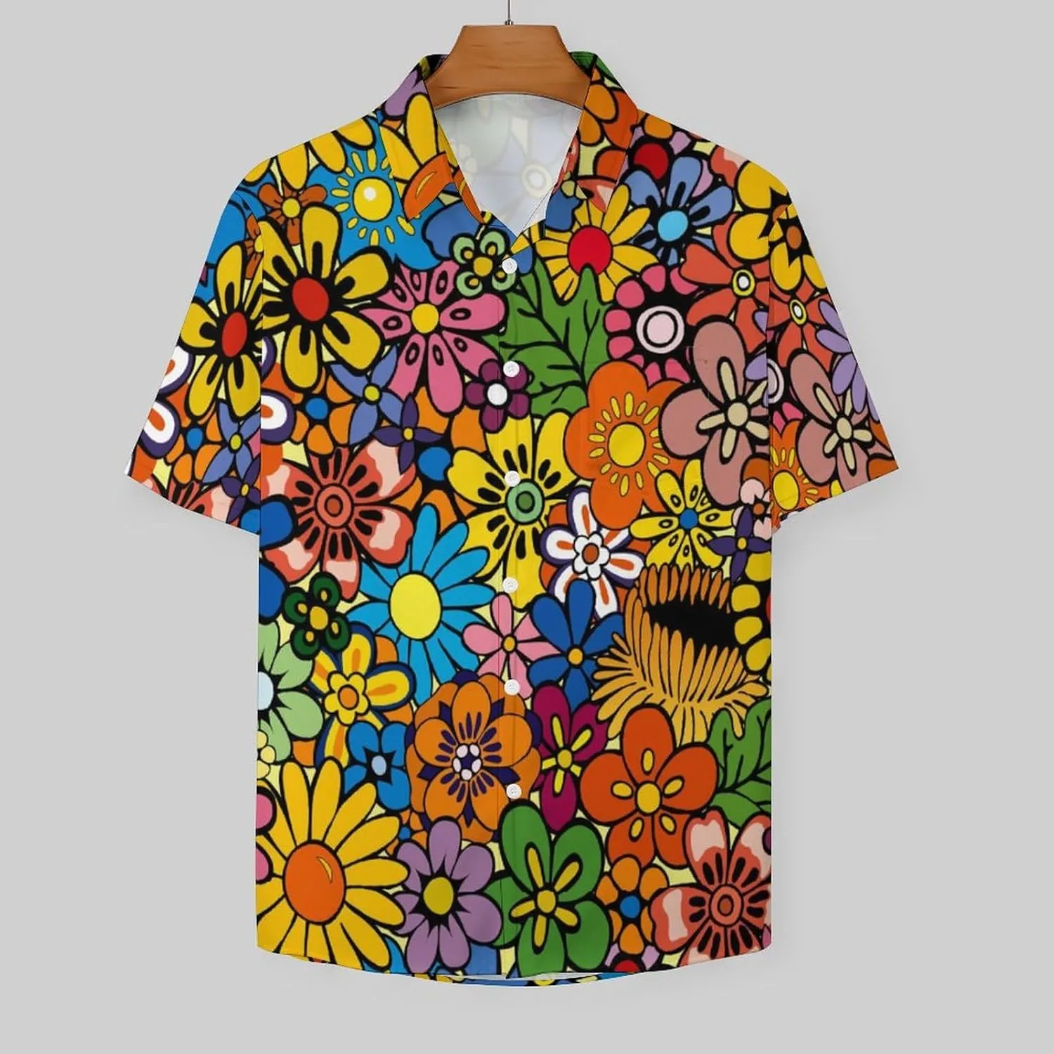 Mens Hawaiian Shirt Casual Button Down Short Sleeve Tropical Beach Holiday Aloha Party Shirt for Men Funny